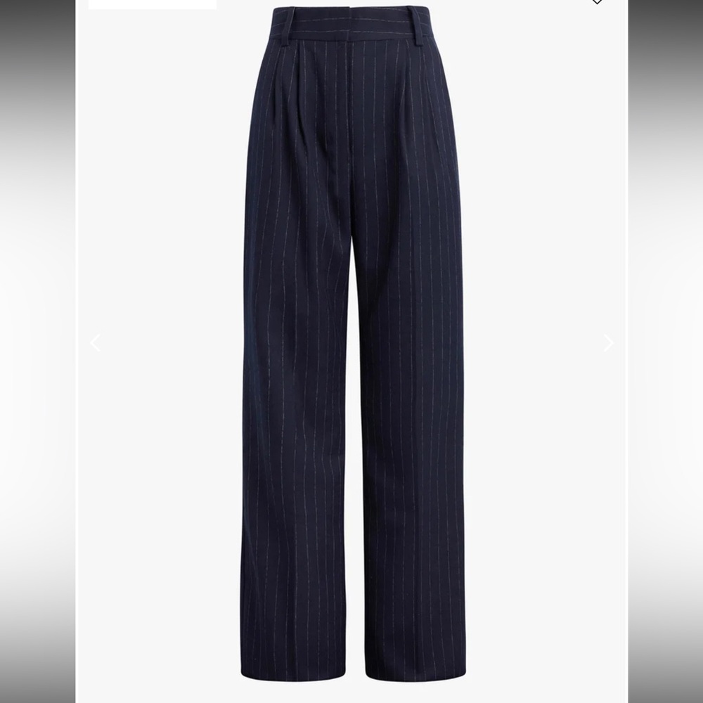 Favorite Daughter The Wide Leg Trouser - Navy Pinstripe - Size 6